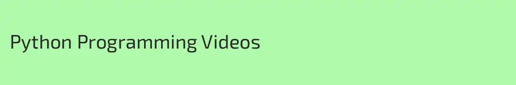 Python Programming Videos